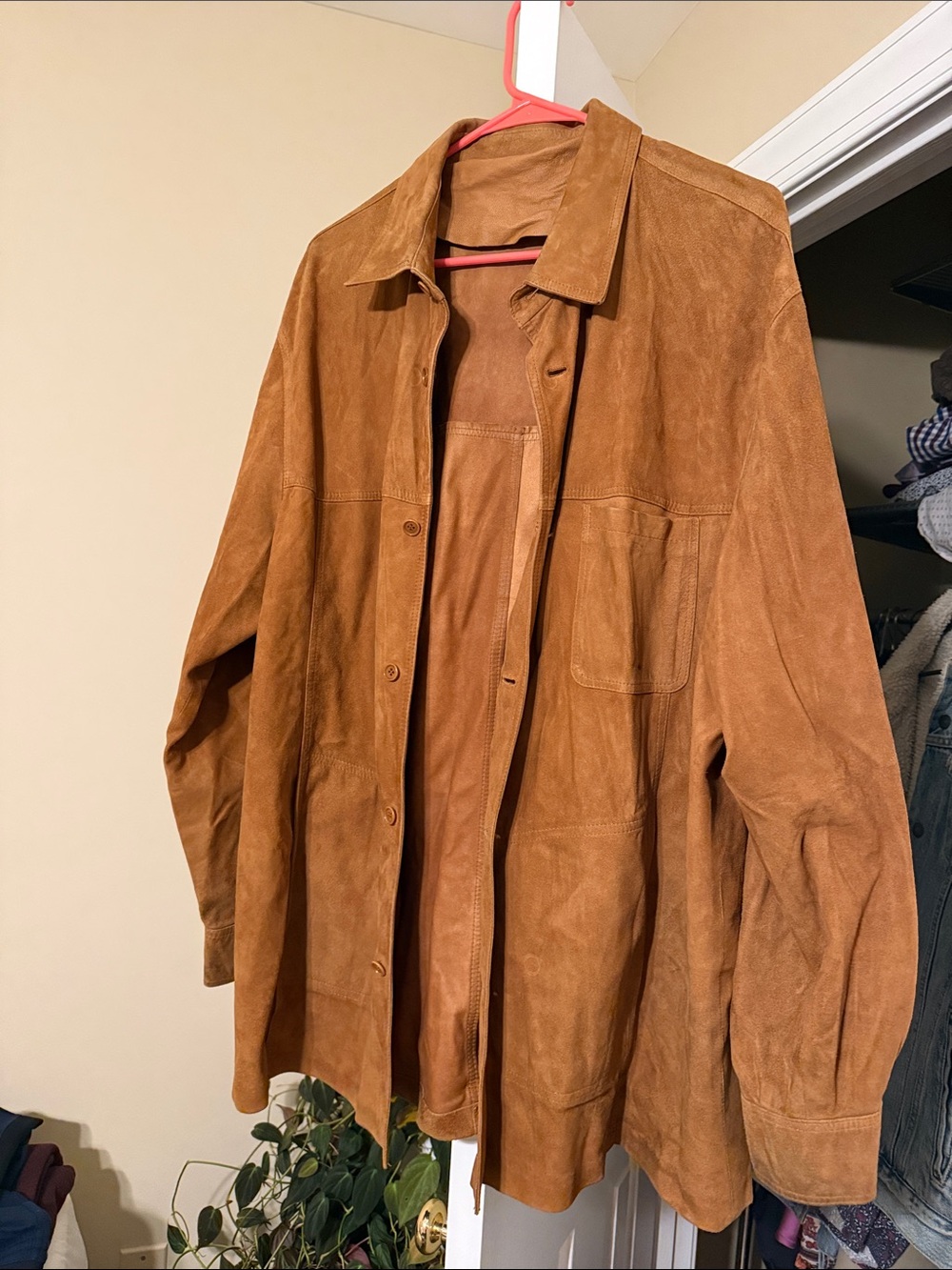 Paul Stuart Men's Suede Shirt Jacket in Brown